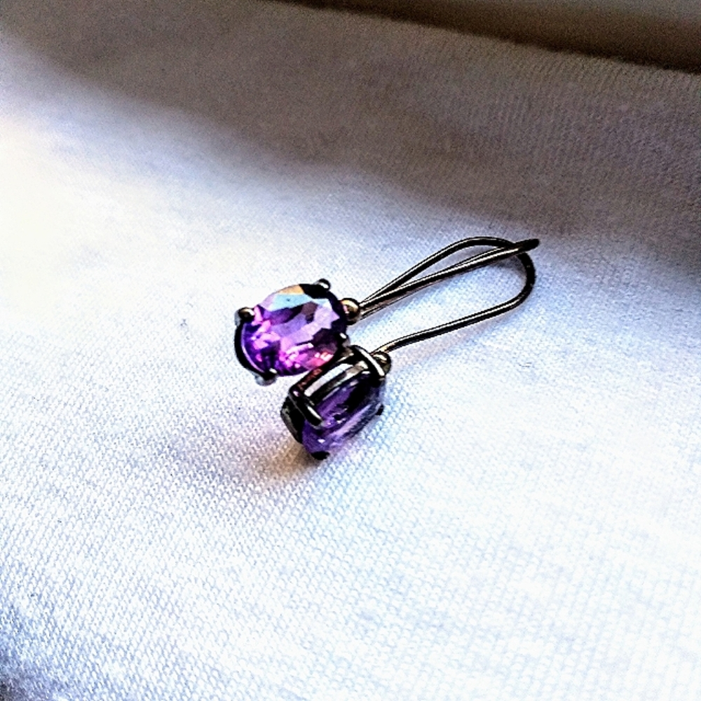 Purple Amethyst 💜 French Loop Earrings